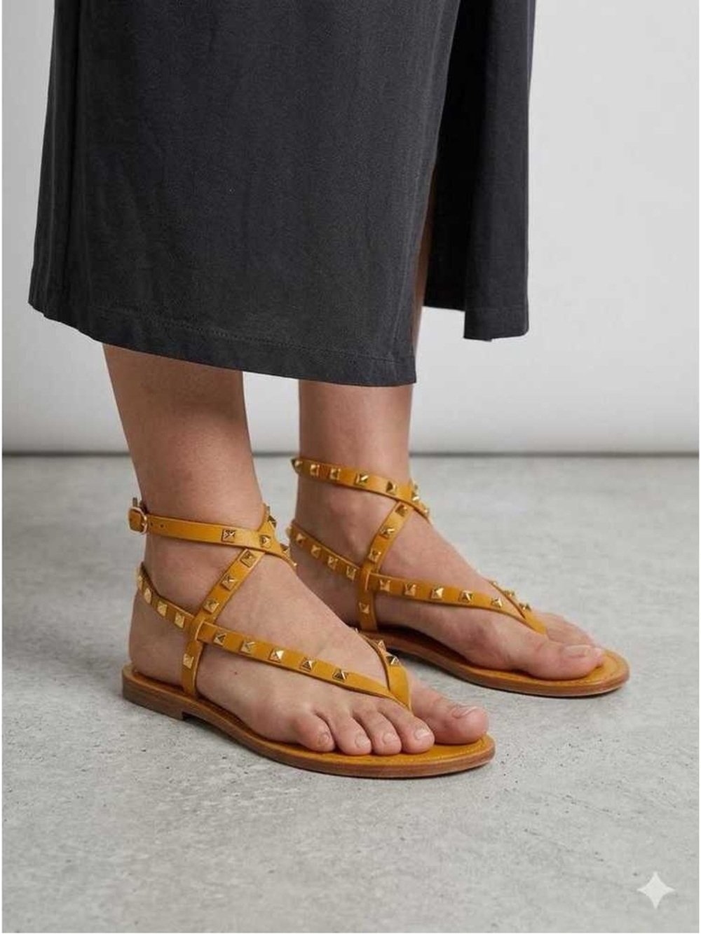 NIB K. Jacques "Deltapyr" Strappy Sandal Citron Yellow EU 38 US 7.5 Bohemian